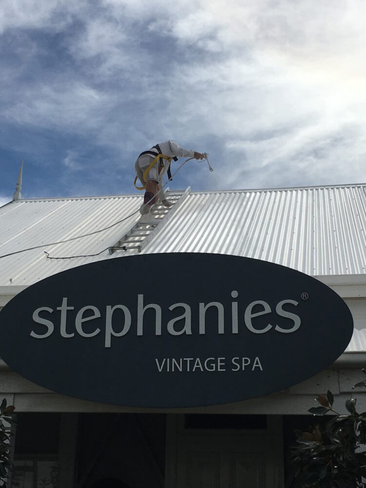Scott On Stephanies Spa Roof